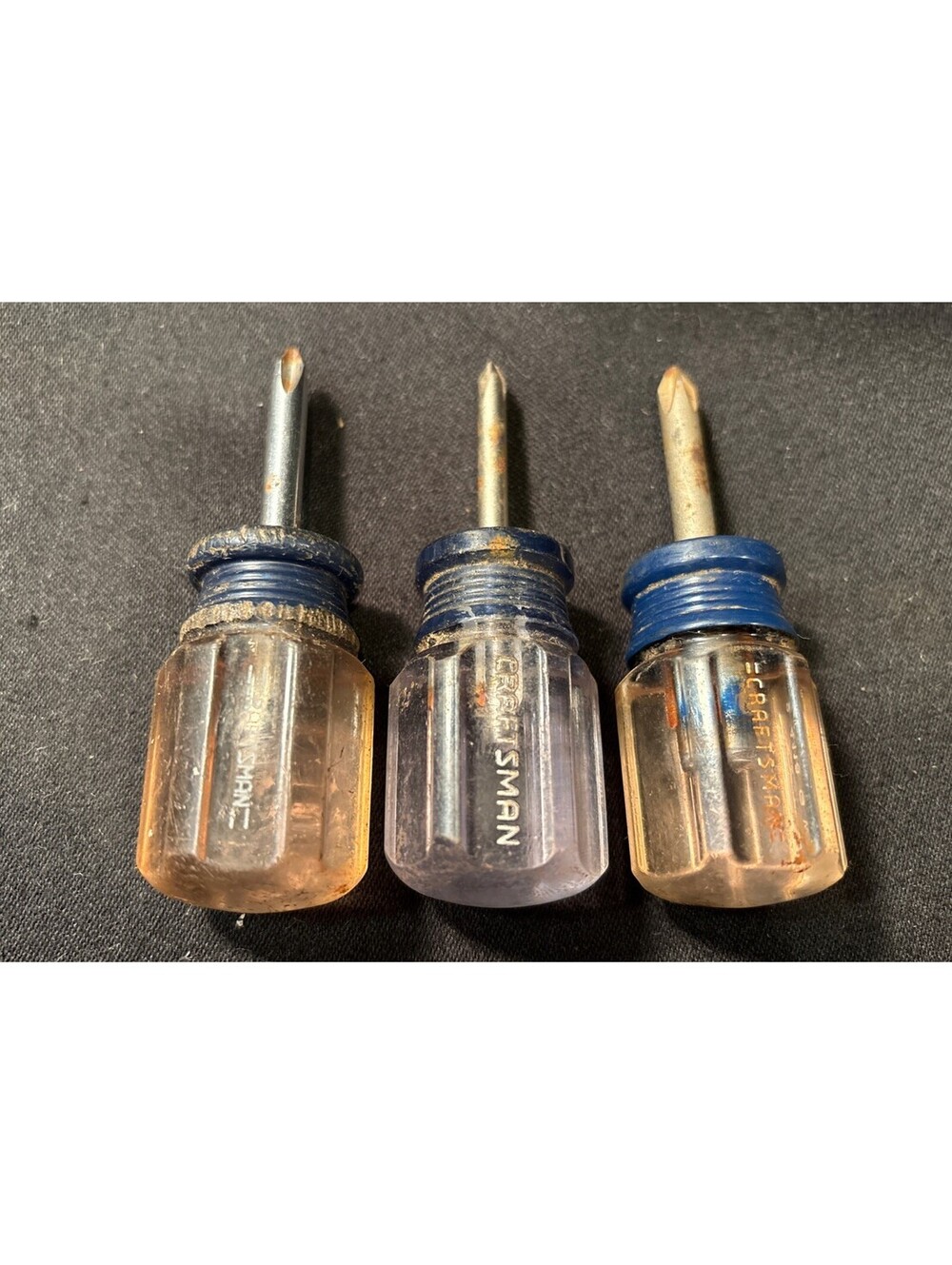 Lot of 3 VTG Craftsman Philips Stubby Screwdrivers Tool USA 2-4118 & 1-41855